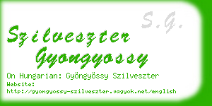 szilveszter gyongyossy business card