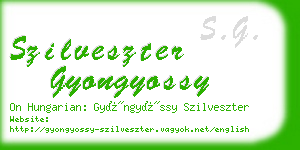 szilveszter gyongyossy business card